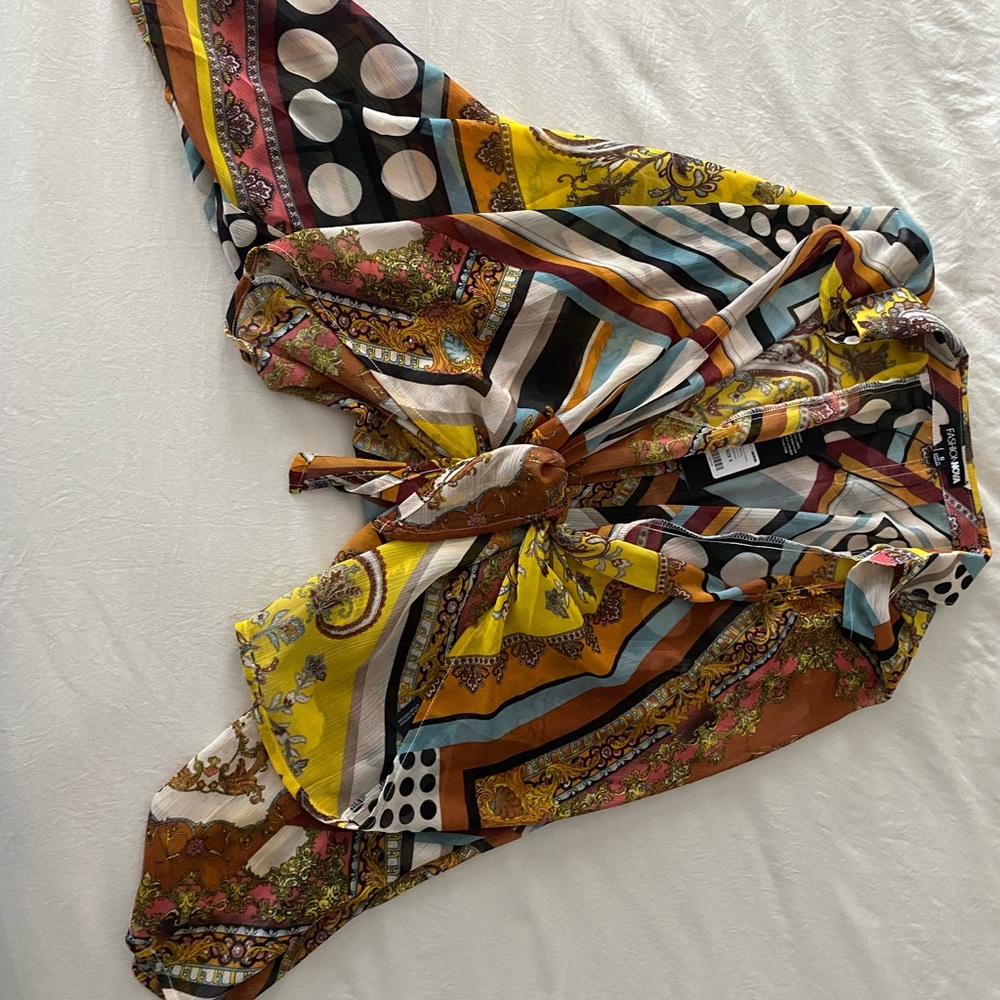 Colorful Patterned Wrap Dress